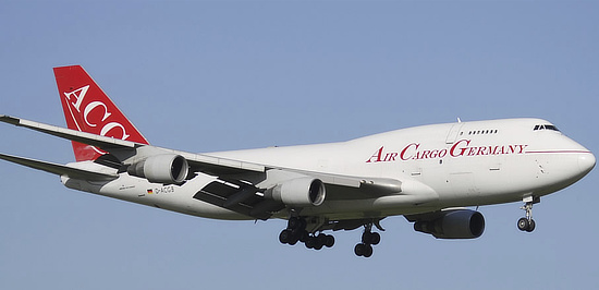 Boeing 747-400 of Air Cargo Germany, Registration D-ACGB